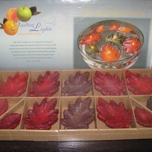 12 PC Floating Candle collection Maple Leaf design